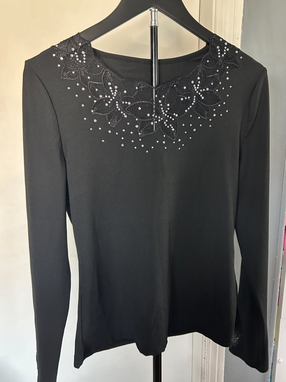 Sparkly Sequin Lace Long Sleeve Top